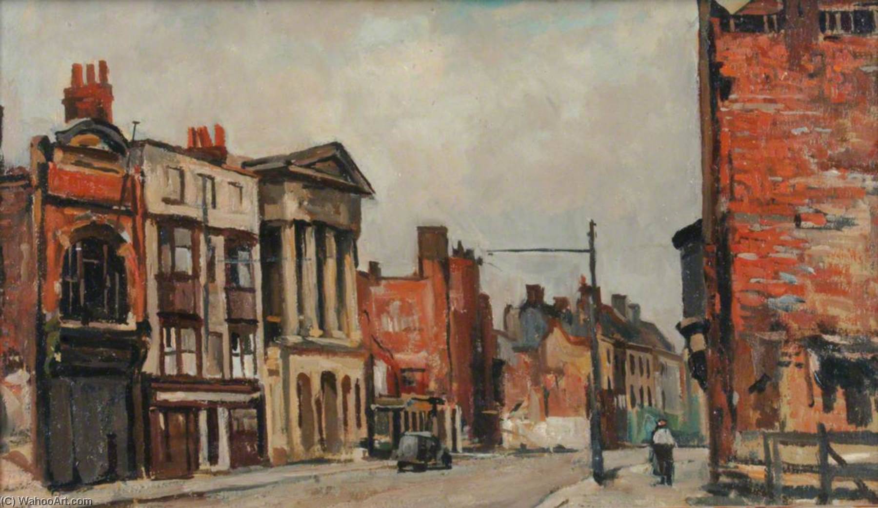 Wikioo.org - The Encyclopedia of Fine Arts - Painting, Artwork by Edward Robert King - High Street and the Old Guildhall