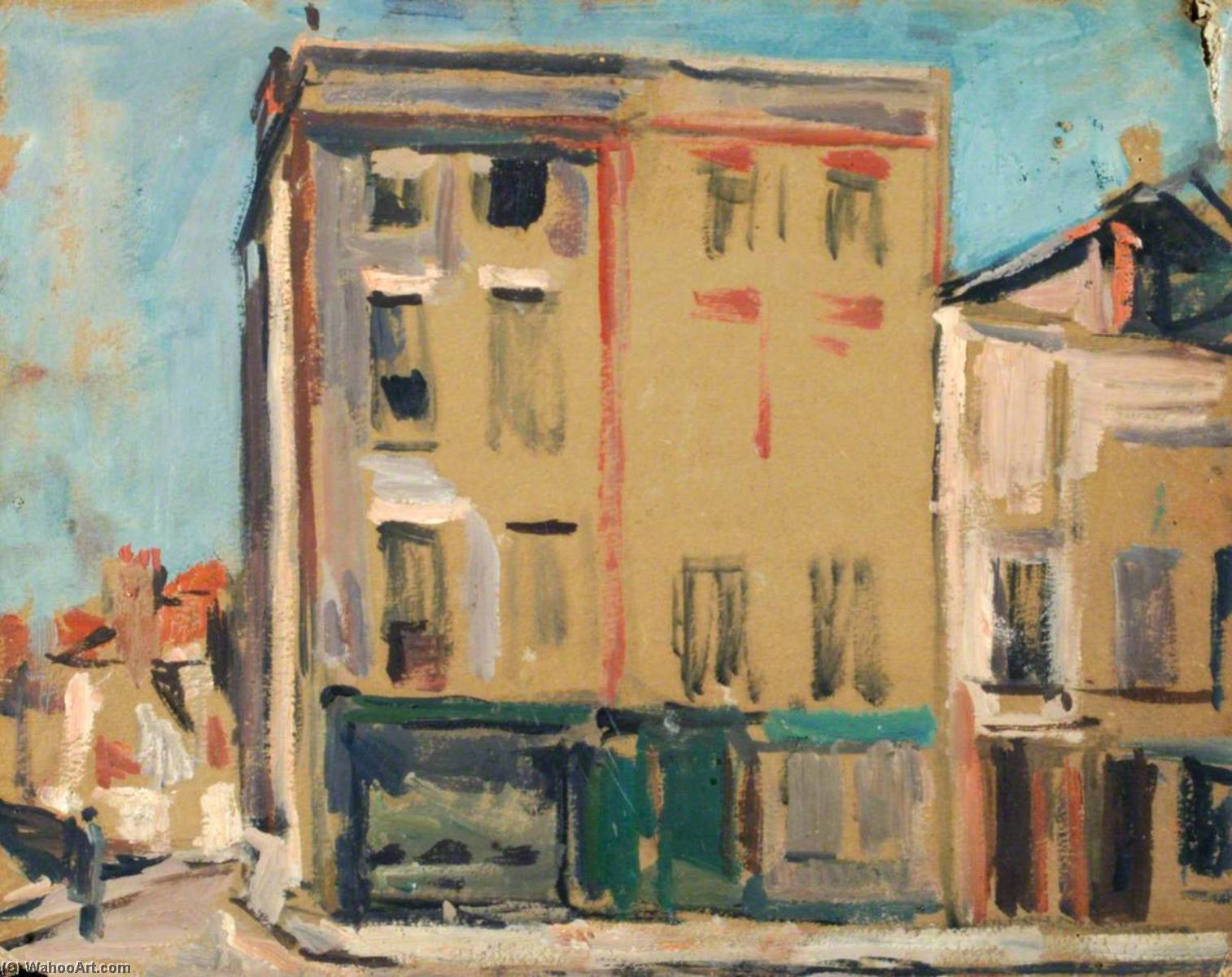 Wikioo.org - The Encyclopedia of Fine Arts - Painting, Artwork by Edward Robert King - Two Buildings (possibly in Southsea)