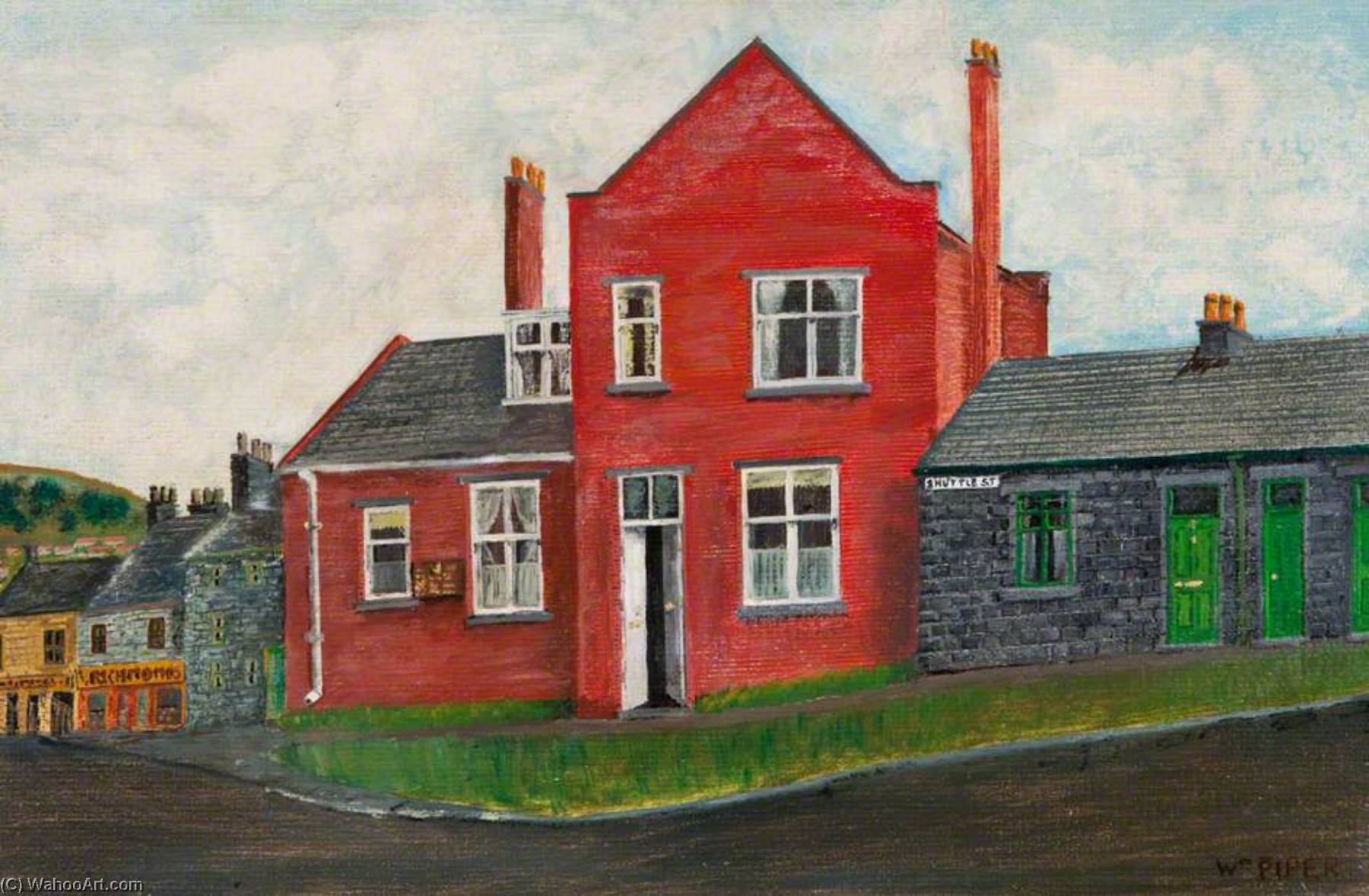 Wikioo.org - The Encyclopedia of Fine Arts - Painting, Artwork by William Piper - Territorial Hall, Shuttle Street, Townhead, Kilsyth