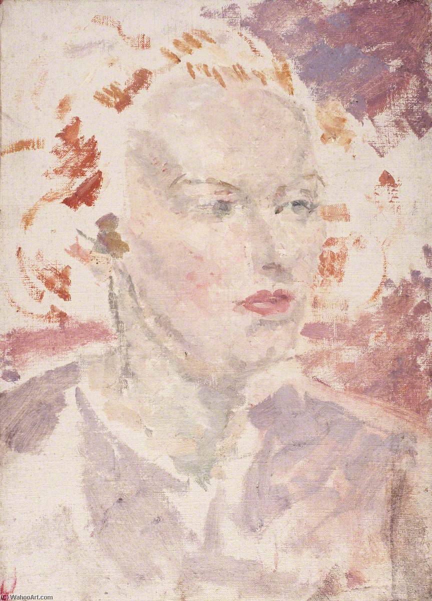 WikiOO.org - Encyclopedia of Fine Arts - Schilderen, Artwork Ursula Tyrwhitt - Head of a Woman (study)