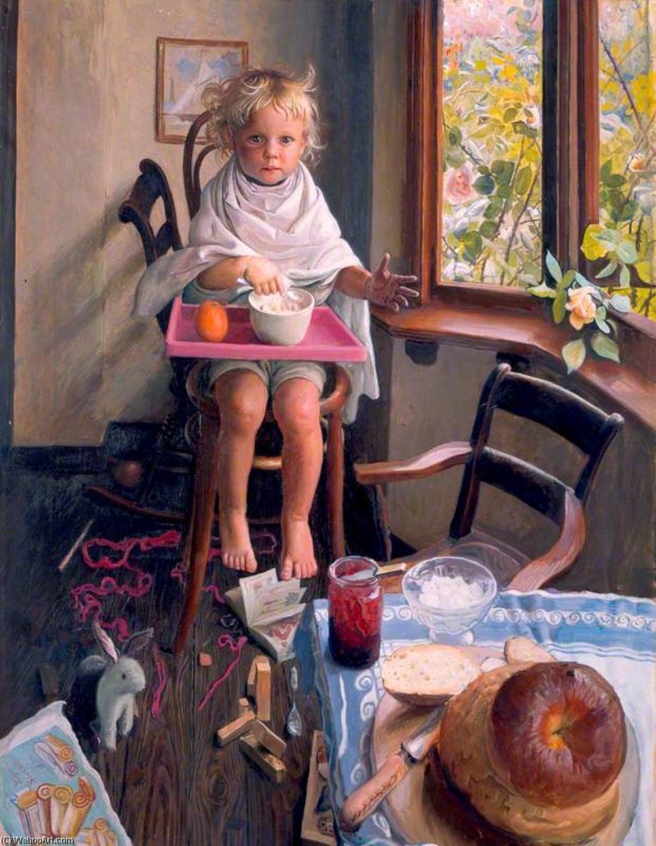 Wikioo.org - The Encyclopedia of Fine Arts - Painting, Artwork by Mark Lancelot Symons - Baby Ann's Breakfast