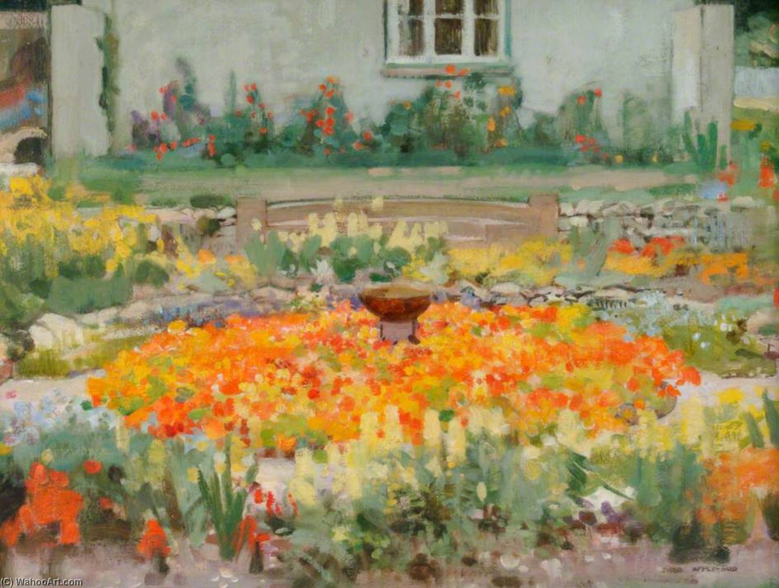 Wikioo.org - The Encyclopedia of Fine Arts - Painting, Artwork by Frederick Appleyard - Garden at Lane End, Itchen Stoke