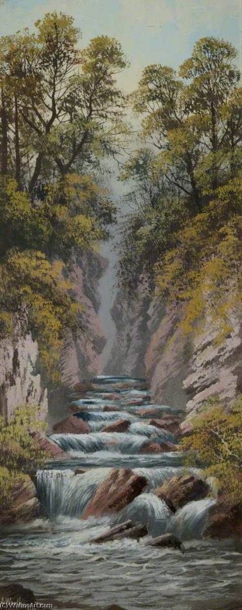 Wikioo.org - The Encyclopedia of Fine Arts - Painting, Artwork by Alfred Worthington - River in Gorge