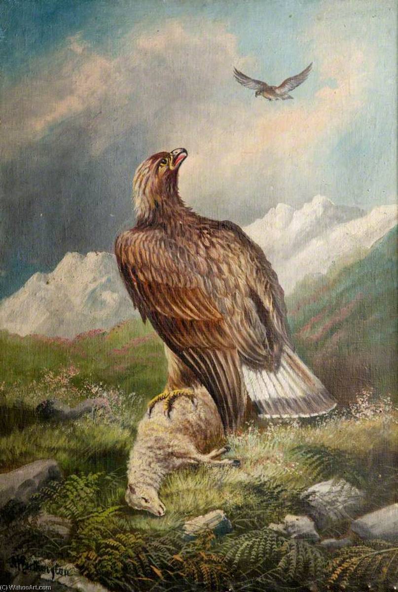 Wikioo.org - The Encyclopedia of Fine Arts - Painting, Artwork by Alfred Worthington - Eagle with Lamb