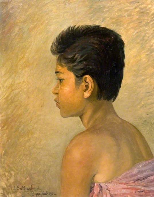 Wikioo.org - The Encyclopedia of Fine Arts - Painting, Artwork by Agnes Sutherland - Portrait of a Siamese Girl