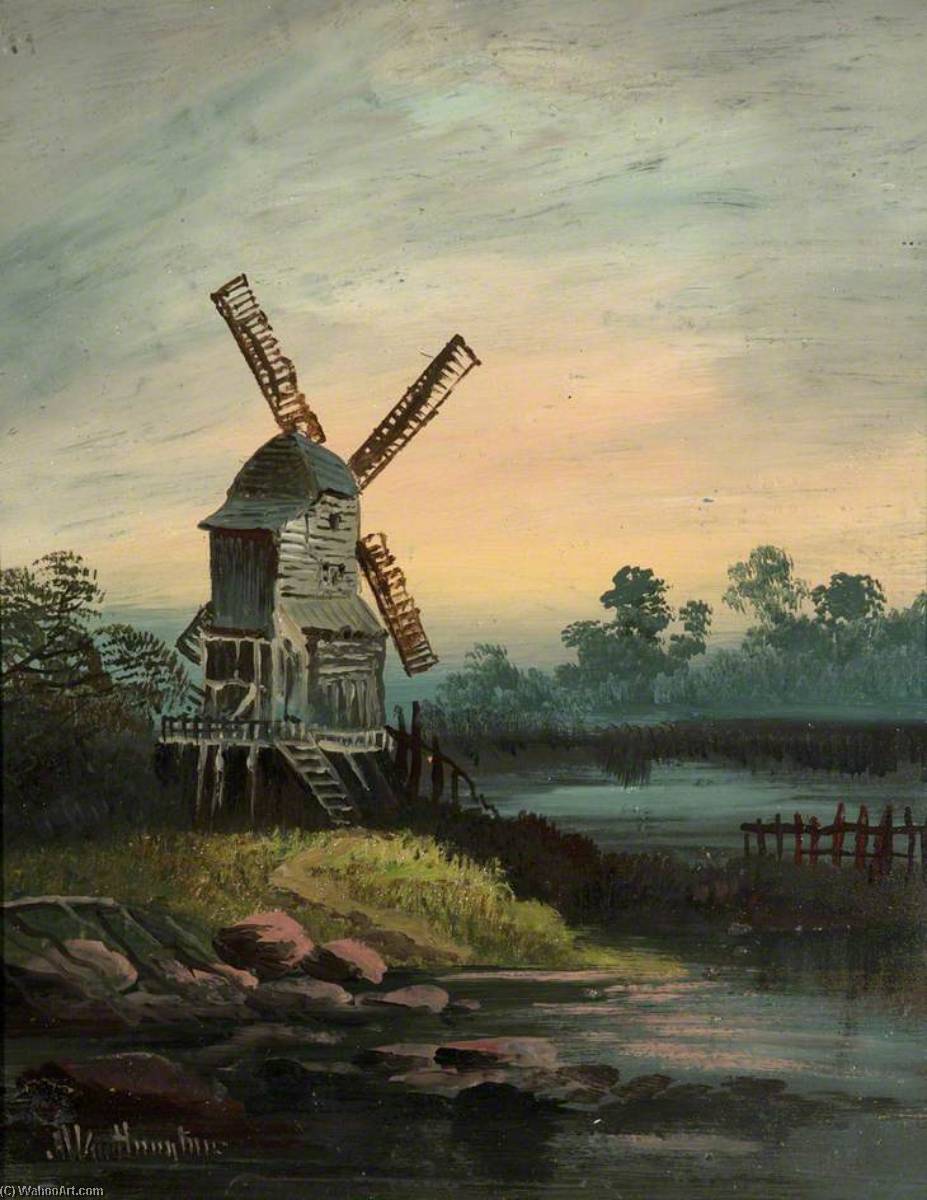 Wikioo.org - The Encyclopedia of Fine Arts - Painting, Artwork by Alfred Worthington - A Windmill