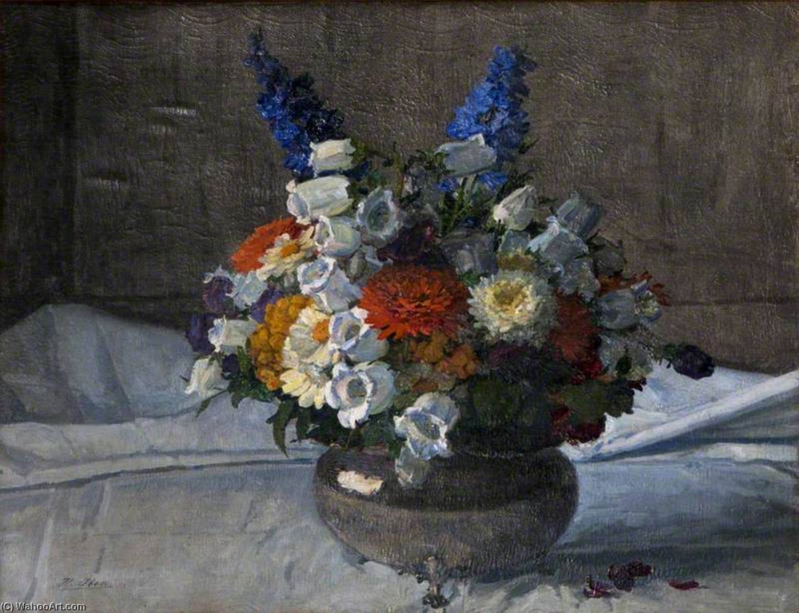 Wikioo.org - The Encyclopedia of Fine Arts - Painting, Artwork by Hans Iten - A County Down Cottage Bouquet