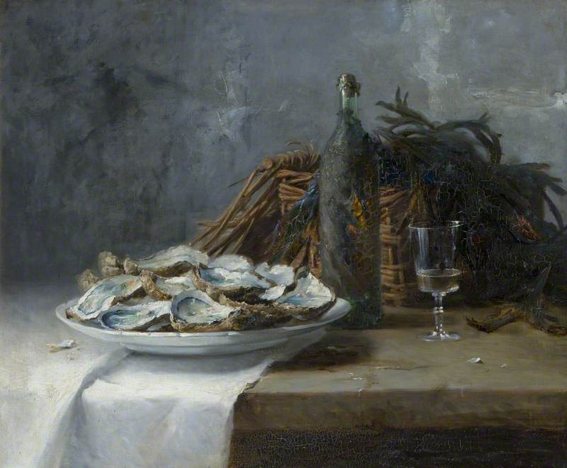 Wikioo.org - The Encyclopedia of Fine Arts - Painting, Artwork by Hans Iten - Still Life with Oysters