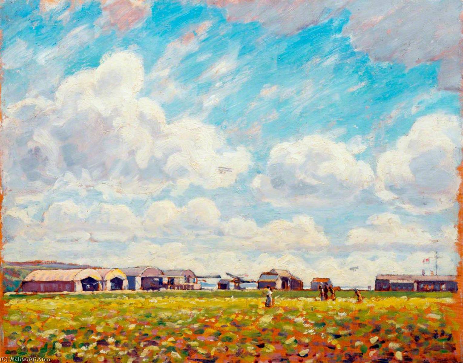 Wikioo.org - The Encyclopedia of Fine Arts - Painting, Artwork by Geoffrey Stephen Allfree - The Seaplane Station, Scapa Flow, Orkney
