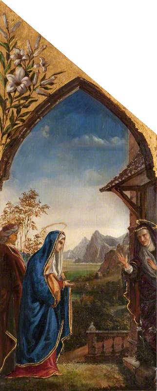 Wikioo.org - The Encyclopedia of Fine Arts - Painting, Artwork by Rebecca Dulcibella Orpen - The Visitation (inside of left hand wing, top)