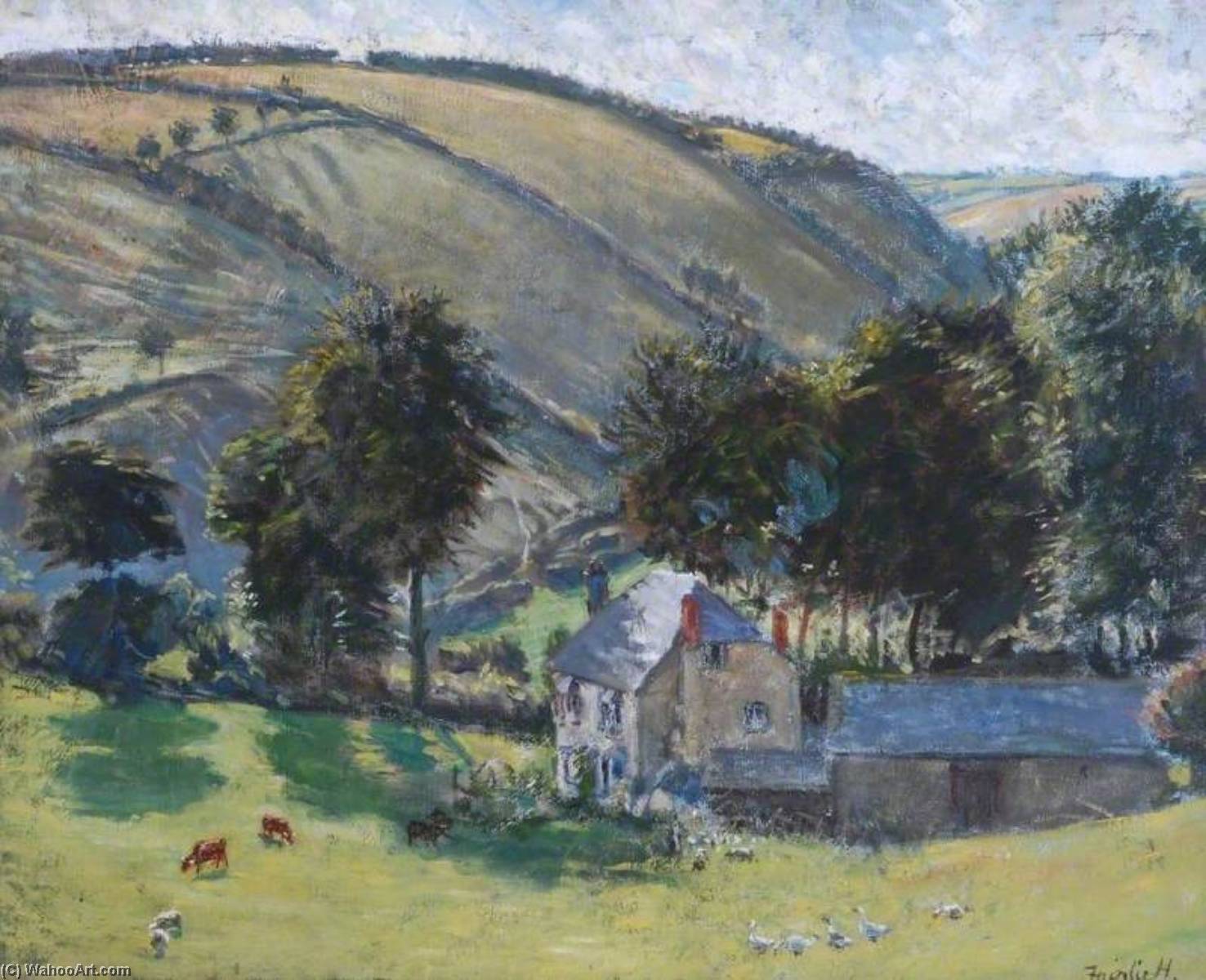 Wikioo.org - The Encyclopedia of Fine Arts - Painting, Artwork by Fairlie Harmar - Chibbet, Exmoor, Somerset