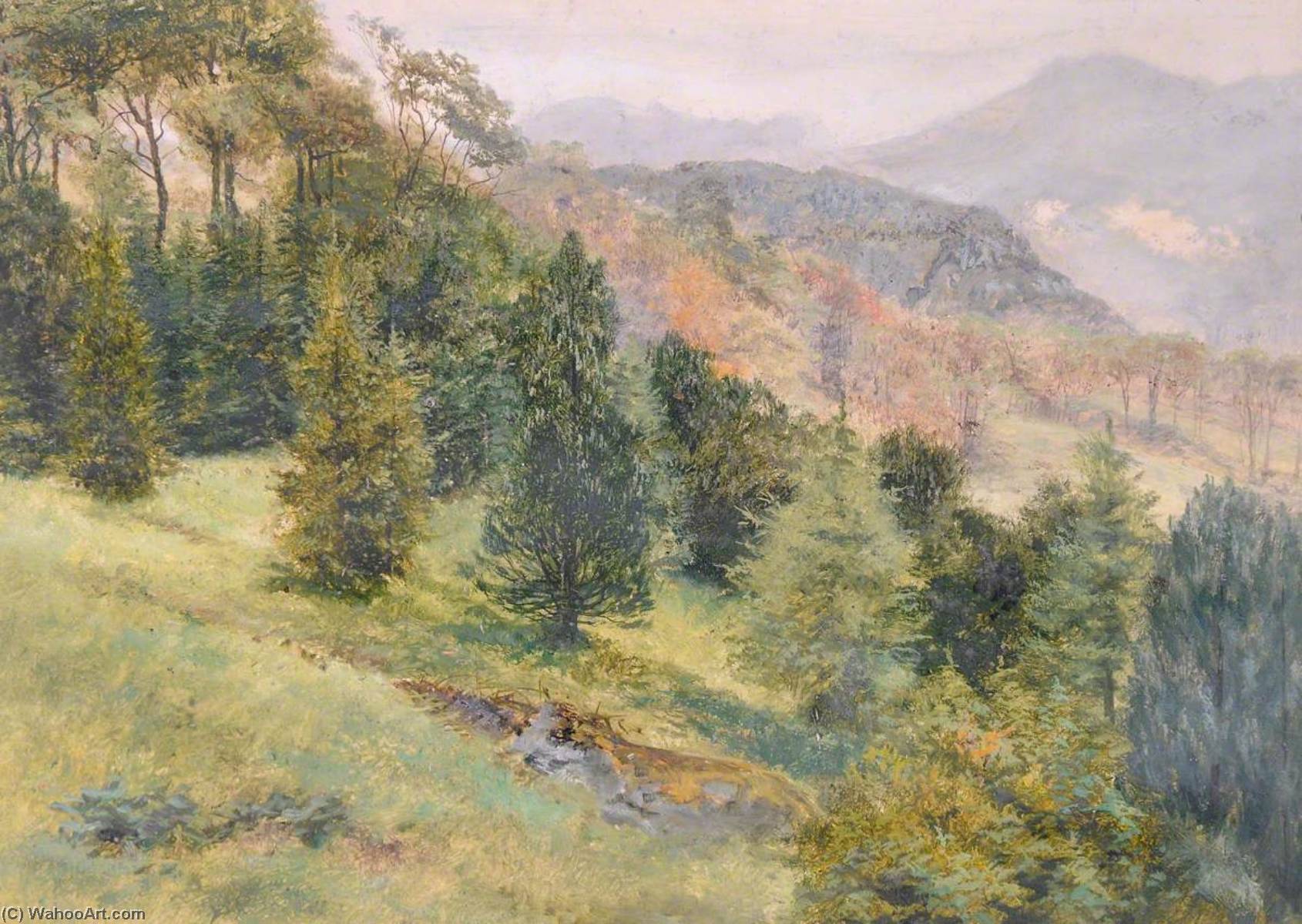 Wikioo.org - The Encyclopedia of Fine Arts - Painting, Artwork by Frederick William Hayes - Beddgelert Vicarage