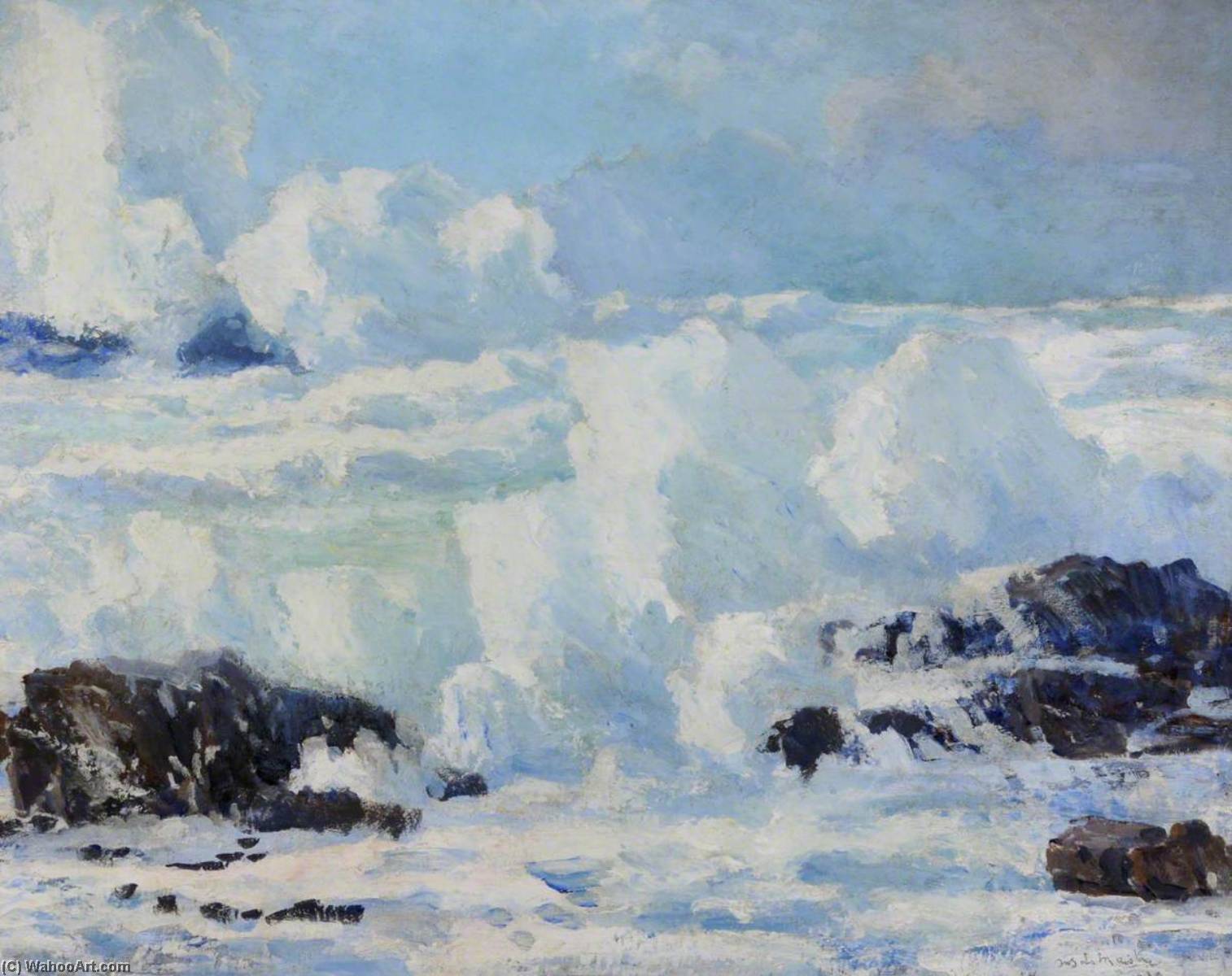 Wikioo.org - The Encyclopedia of Fine Arts - Painting, Artwork by Francis William Synge Le Maistre - Storm Surf