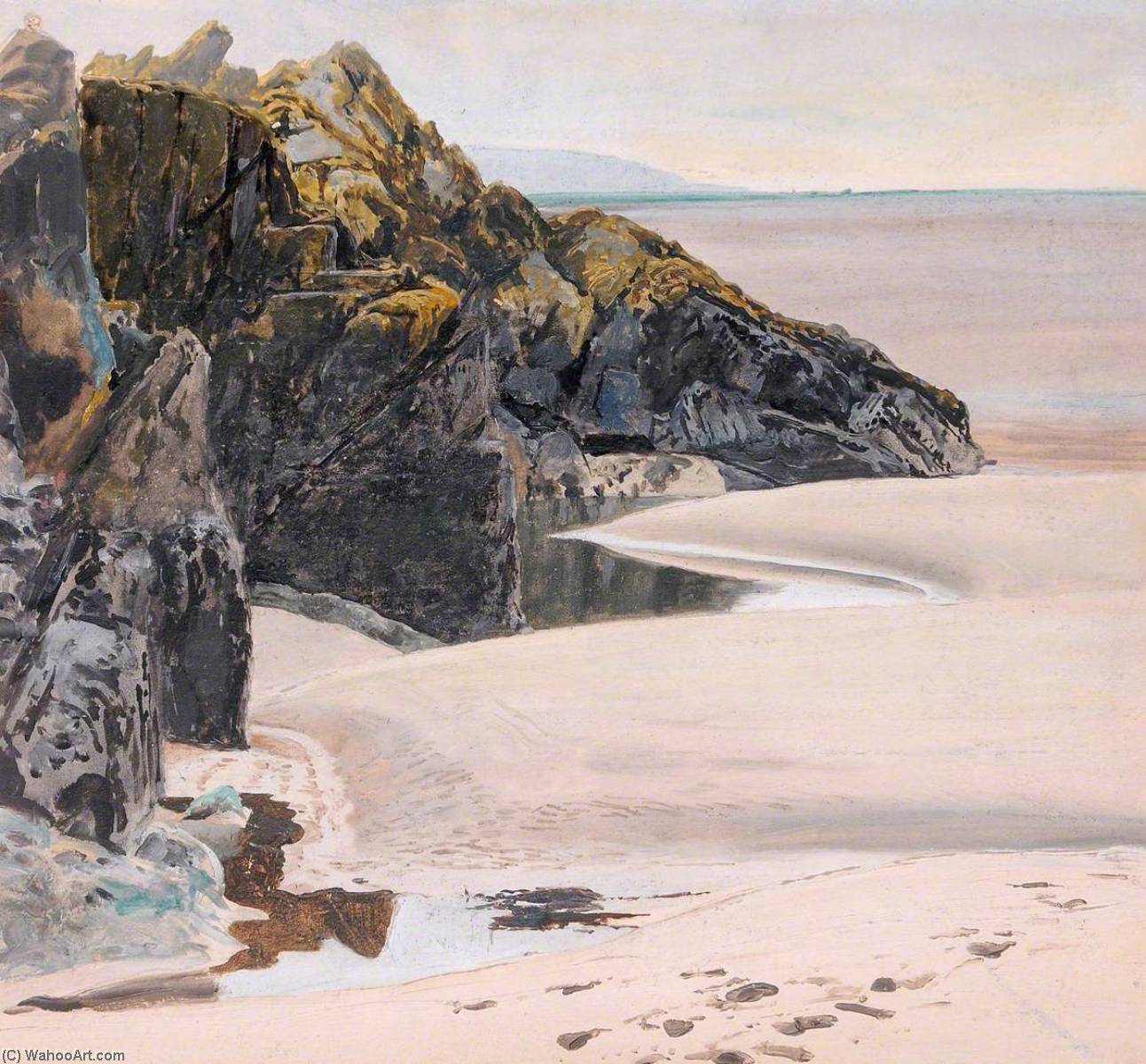 Wikioo.org - The Encyclopedia of Fine Arts - Painting, Artwork by Frederick William Hayes - On Barmouth Sands