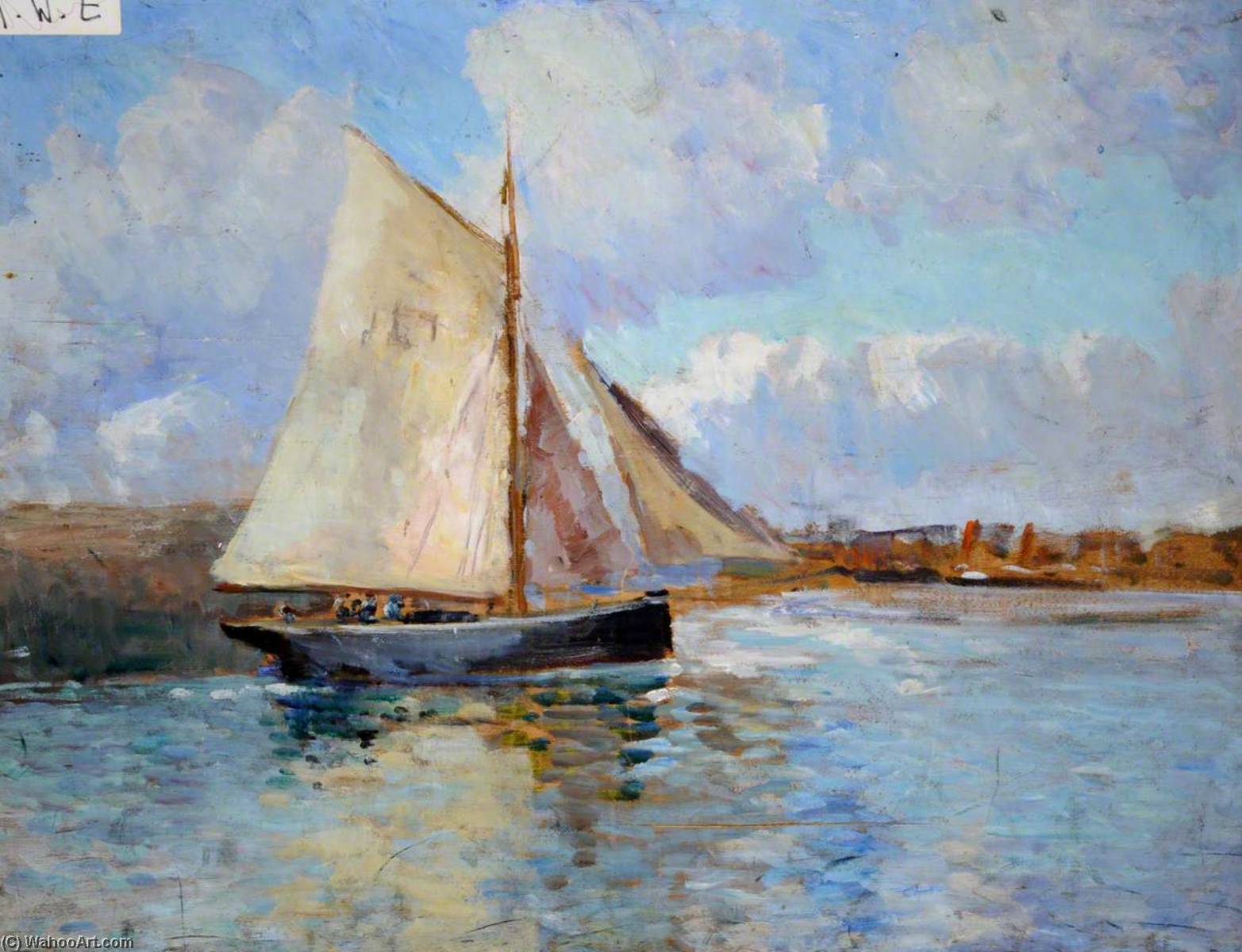 Wikioo.org - The Encyclopedia of Fine Arts - Painting, Artwork by Francis William Synge Le Maistre - Sailing Boat (verso)