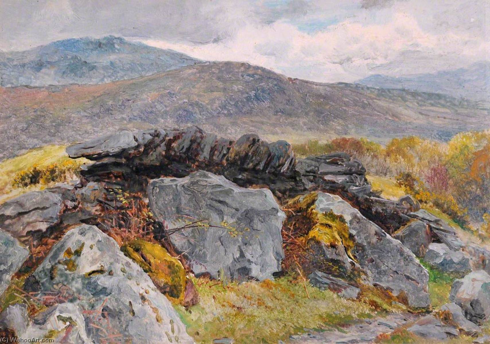 Wikioo.org - The Encyclopedia of Fine Arts - Painting, Artwork by Frederick William Hayes - Rock and Mountains