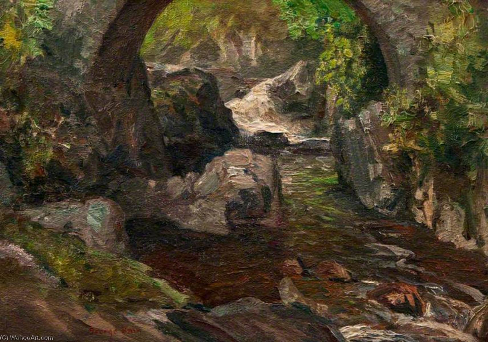 Wikioo.org - The Encyclopedia of Fine Arts - Painting, Artwork by George Bain - Highland Bridge