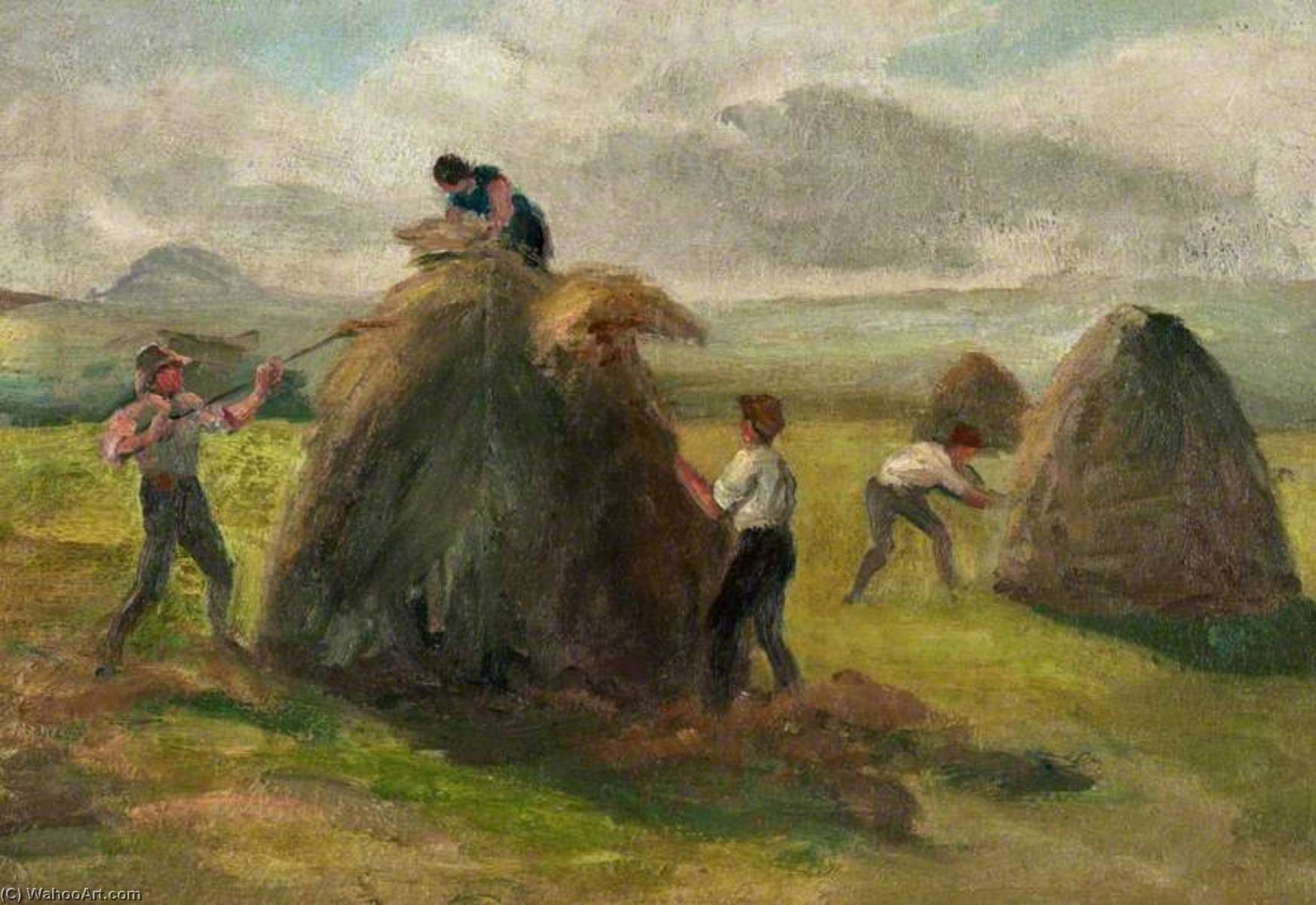 Wikioo.org - The Encyclopedia of Fine Arts - Painting, Artwork by George Bain - Haymakers in the Scottish Lowlands