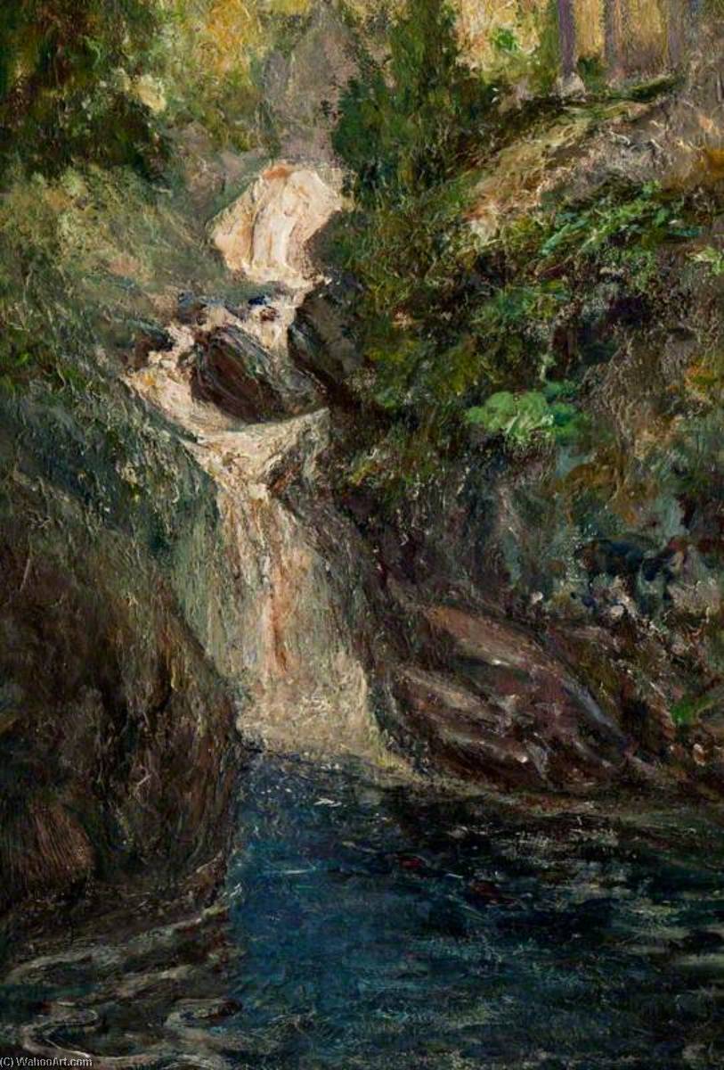 Wikioo.org - The Encyclopedia of Fine Arts - Painting, Artwork by George Bain - Highland Waterfall