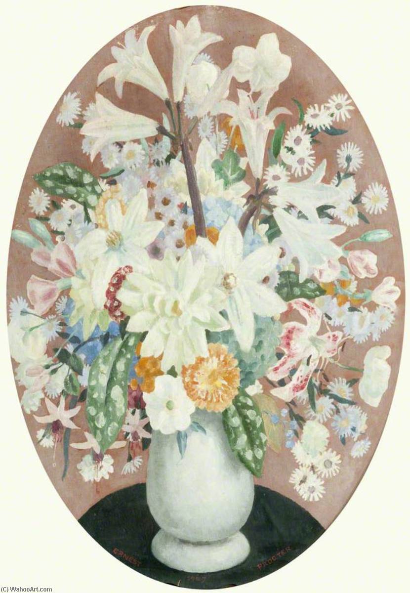 Wikioo.org - The Encyclopedia of Fine Arts - Painting, Artwork by Ernest Procter - Flower Study