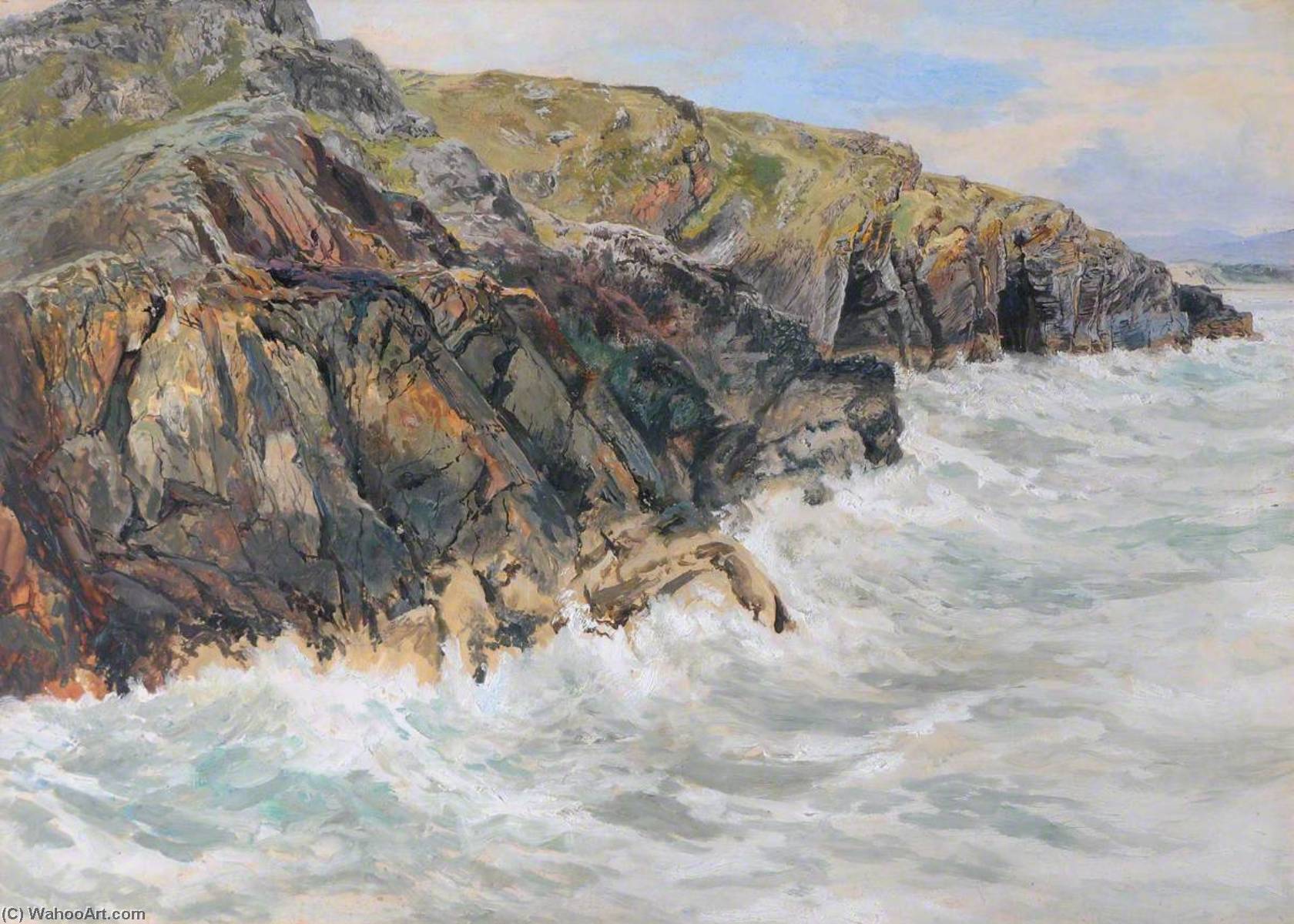 Wikioo.org - The Encyclopedia of Fine Arts - Painting, Artwork by Frederick William Hayes - Craig Ddu, Cardigan Bay