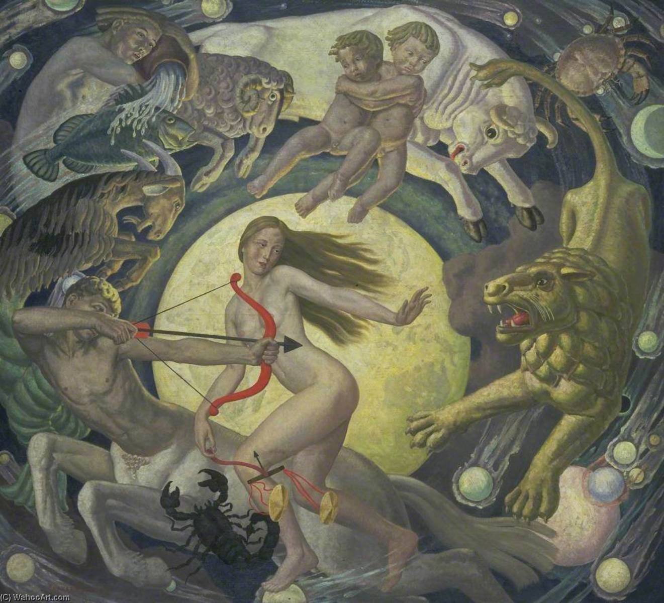 Wikioo.org - The Encyclopedia of Fine Arts - Painting, Artwork by Ernest Procter - The Zodiac
