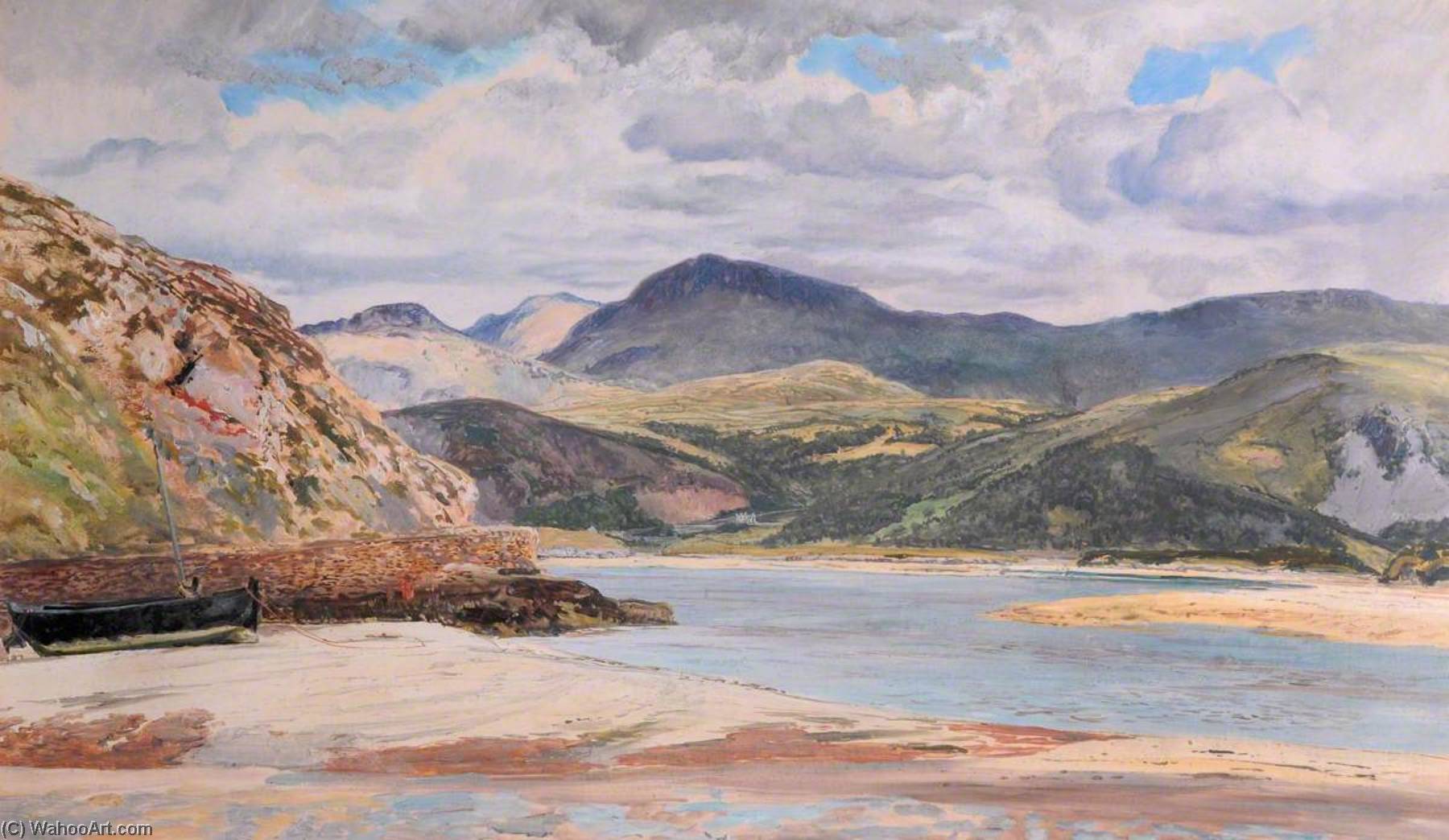 Wikioo.org - The Encyclopedia of Fine Arts - Painting, Artwork by Frederick William Hayes - Barmouth Estuary