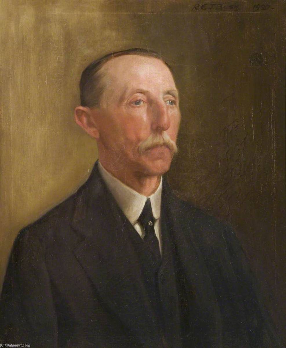 Wikioo.org - The Encyclopedia of Fine Arts - Painting, Artwork by Reginald Edgar James Bush - William Masters Davies, Long Serving Employee of the Wills Company