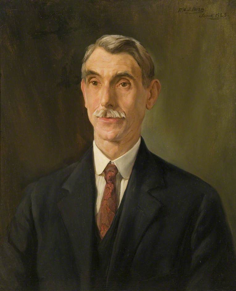 Wikioo.org - The Encyclopedia of Fine Arts - Painting, Artwork by Reginald Edgar James Bush - Jabez M. Hill, Long Serving Employee of the Wills Company