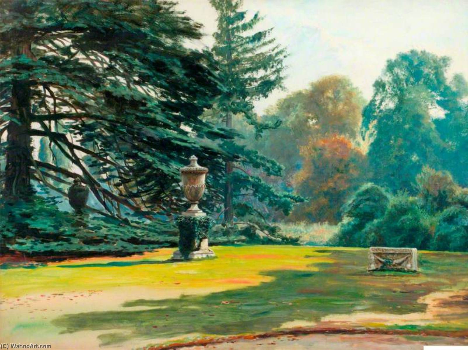 Wikioo.org - The Encyclopedia of Fine Arts - Painting, Artwork by Frederick William Hayes - Study of Cedars at Chiswick House