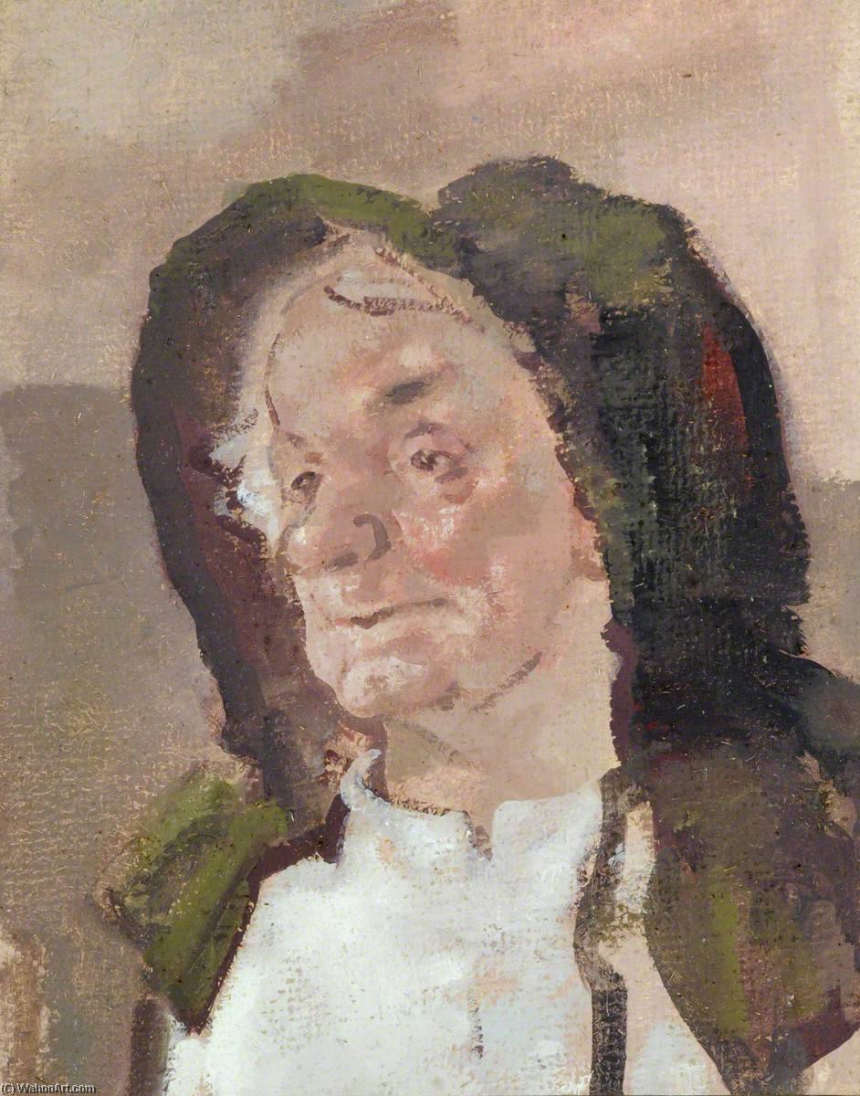 Wikioo.org - The Encyclopedia of Fine Arts - Painting, Artwork by Edmund Blampied - Old Lady in a Bonnet