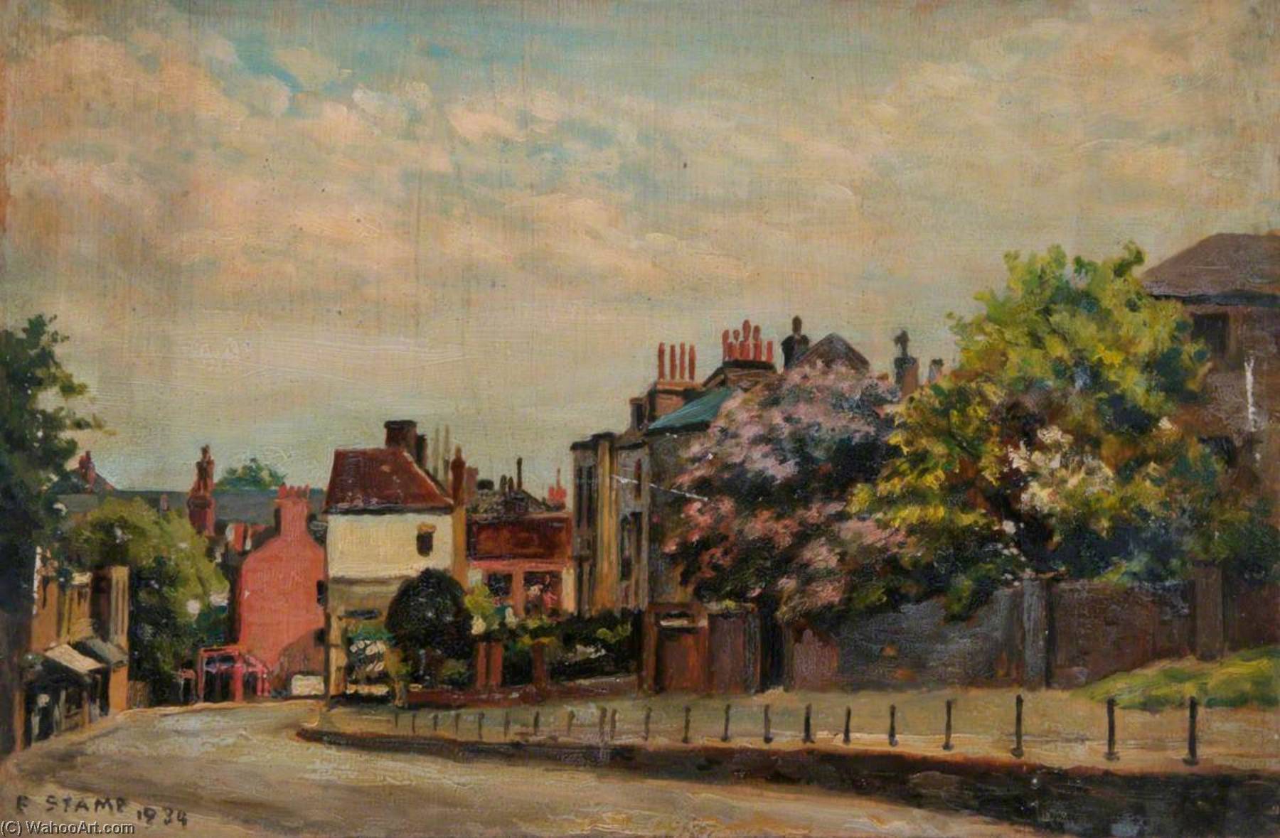 Wikioo.org - The Encyclopedia of Fine Arts - Painting, Artwork by Ernest Stamp - Old Houses, Heath Street