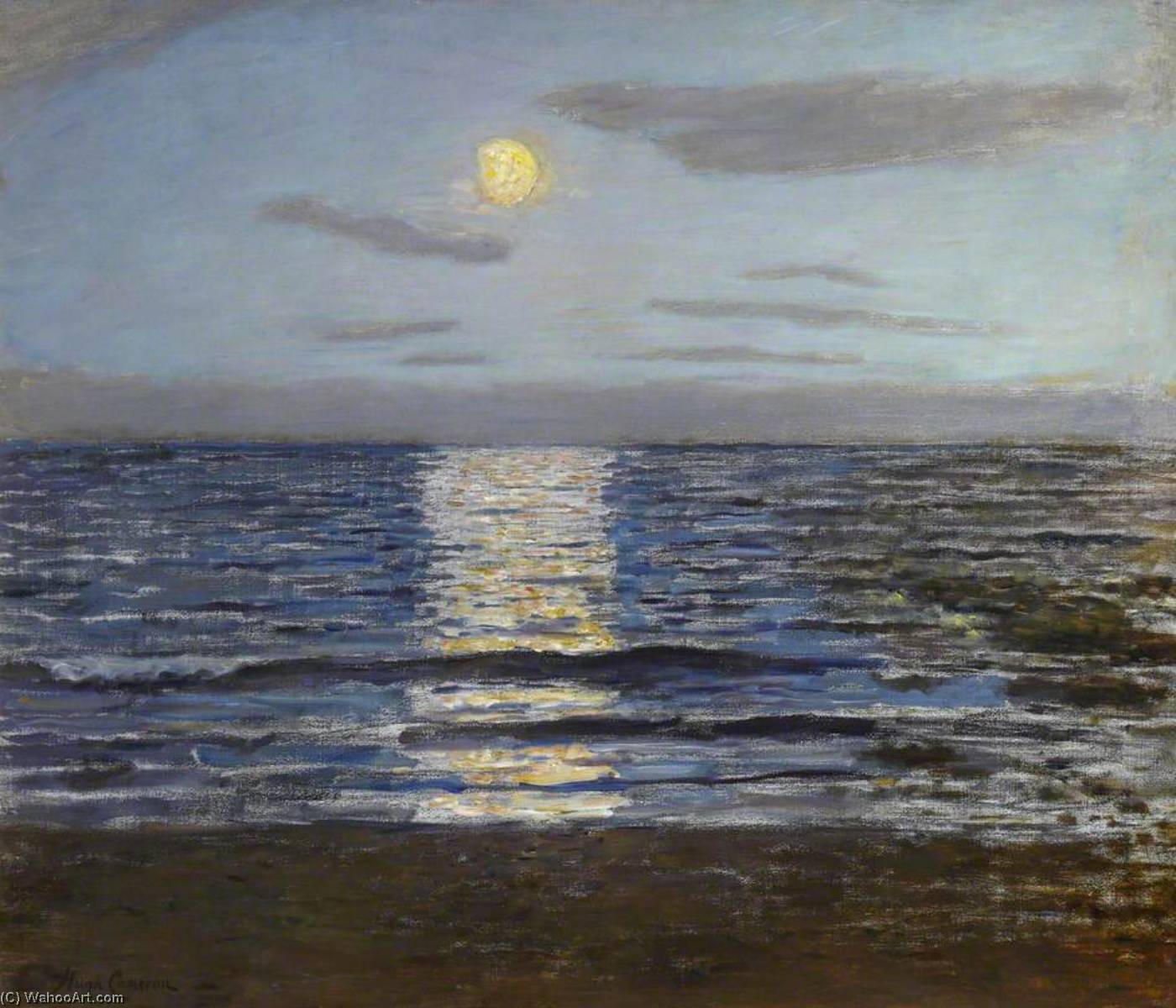 Wikioo.org - The Encyclopedia of Fine Arts - Painting, Artwork by Hugh Cameron Wilson - Moonlight, Largo Bay