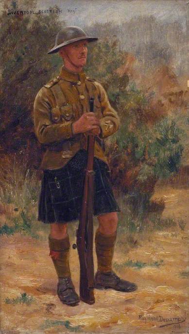 Wikioo.org - The Encyclopedia of Fine Arts - Painting, Artwork by Raymond Desvarreux - Liverpool Scottish Regiment