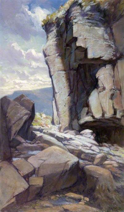 Wikioo.org - The Encyclopedia of Fine Arts - Painting, Artwork by Percival Arthur Wise - Cliffs by the Sea