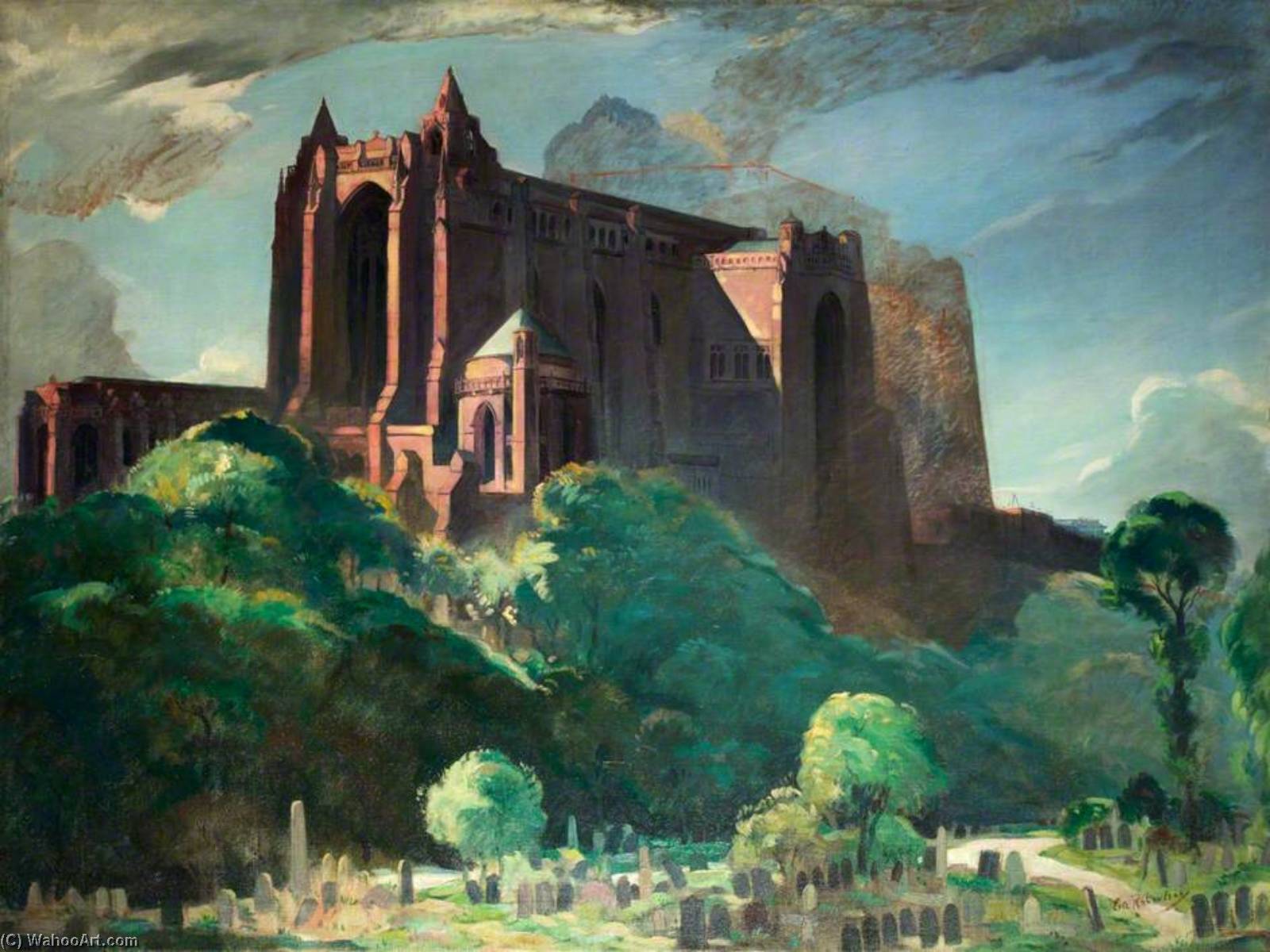 WikiOO.org - Encyclopedia of Fine Arts - Lukisan, Artwork Eric Harald Macbeth Robertson - Liverpool Cathedral