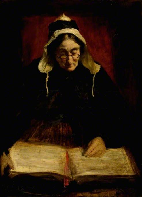 Wikioo.org - The Encyclopedia of Fine Arts - Painting, Artwork by George Paul Chalmers - Old Woman Reading