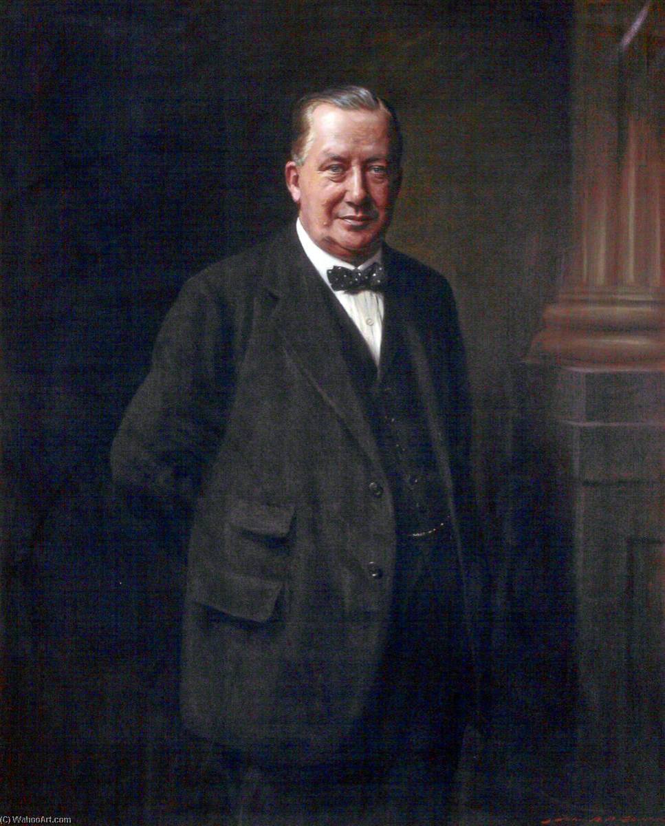 Wikioo.org - The Encyclopedia of Fine Arts - Painting, Artwork by John Archibald Alexander Berrie - Alderman John Farley, Leader of the Council, County Borough of Wallasey (1911–1921)