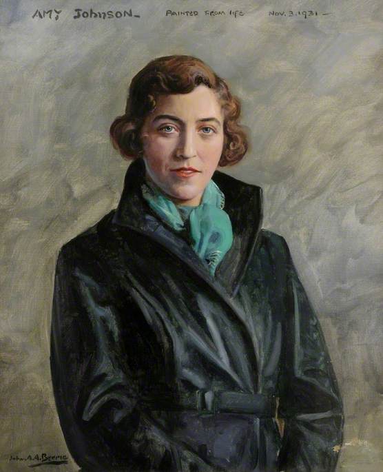 Wikioo.org - The Encyclopedia of Fine Arts - Painting, Artwork by John Archibald Alexander Berrie - Amy Johnson (1903–1941)