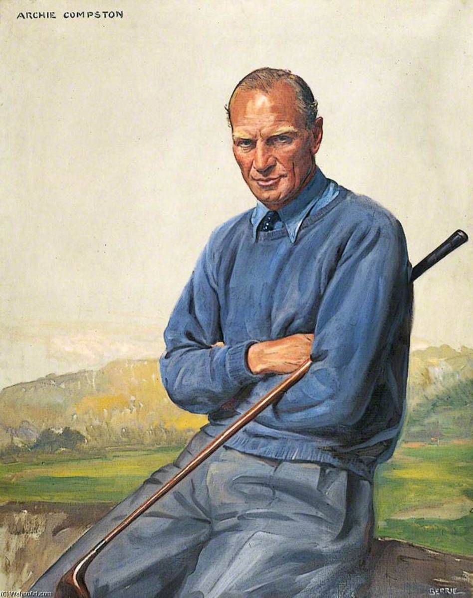 Wikioo.org - The Encyclopedia of Fine Arts - Painting, Artwork by John Archibald Alexander Berrie - Archie Compston, the Golfer