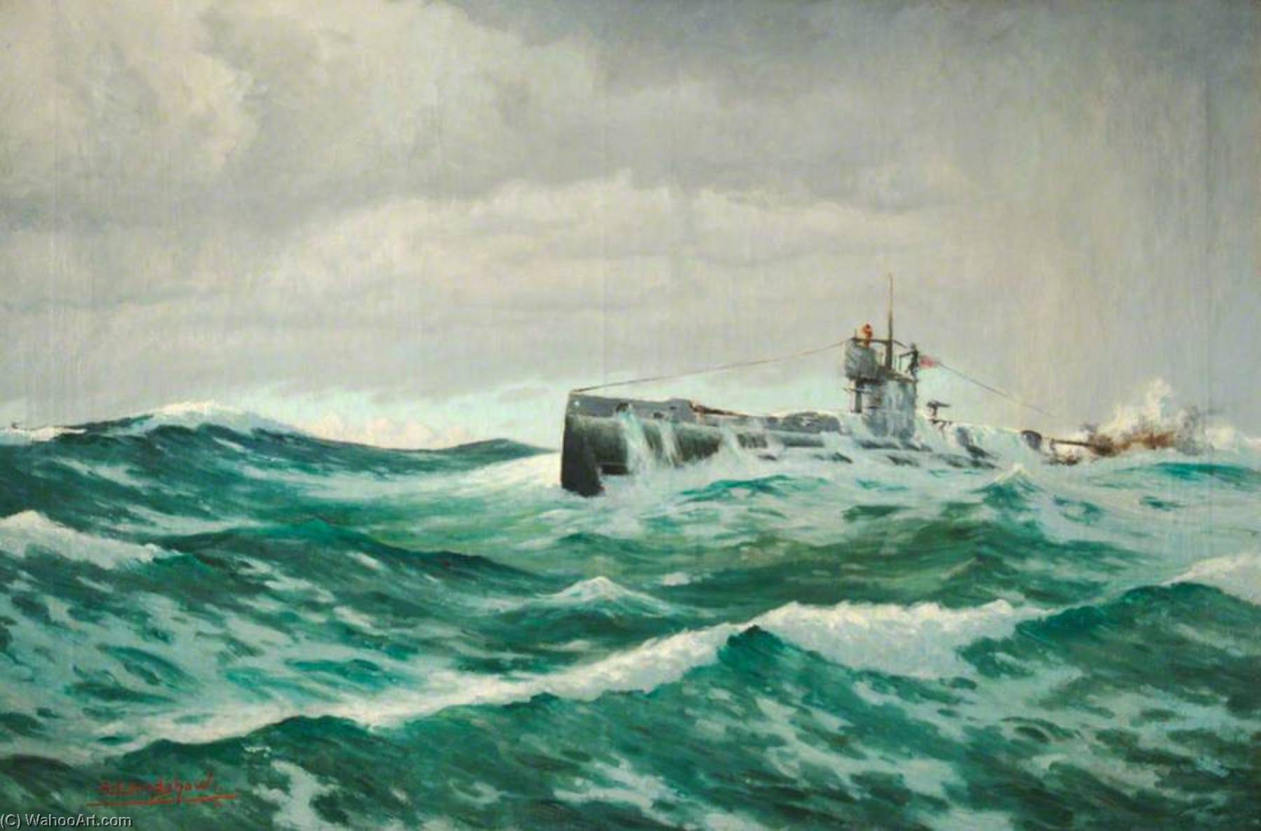 Wikioo.org - The Encyclopedia of Fine Arts - Painting, Artwork by George Fagan Bradshaw - On Patrol (1914–1918)