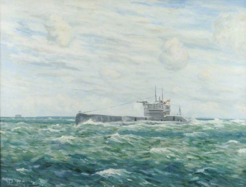 Wikioo.org - The Encyclopedia of Fine Arts - Painting, Artwork by George Fagan Bradshaw - HMS M 'L.18'