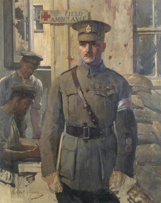 Wikioo.org - The Encyclopedia of Fine Arts - Painting, Artwork by Gilbert Rogers - A Royal Army Medical Corps Sergeant Major