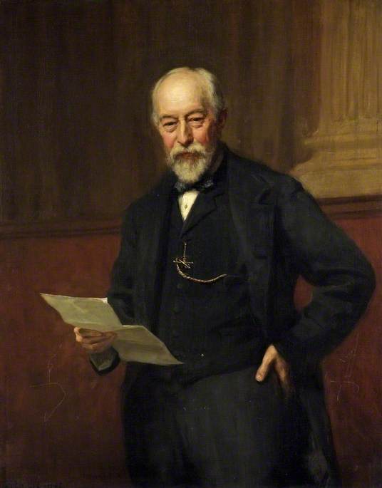 Wikioo.org - The Encyclopedia of Fine Arts - Painting, Artwork by Hugh Goldwin Riviere - The Right Honourable Sir John Edward Dorington (1832–1911), Bt, Chairman of Gloucestershire County Council (1889–1908)