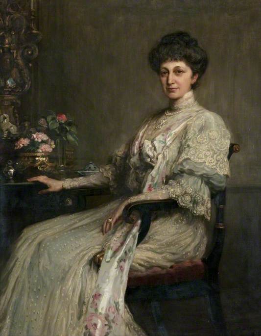 Wikioo.org - The Encyclopedia of Fine Arts - Painting, Artwork by Hugh Goldwin Riviere - Lady Newlands (d.1930)