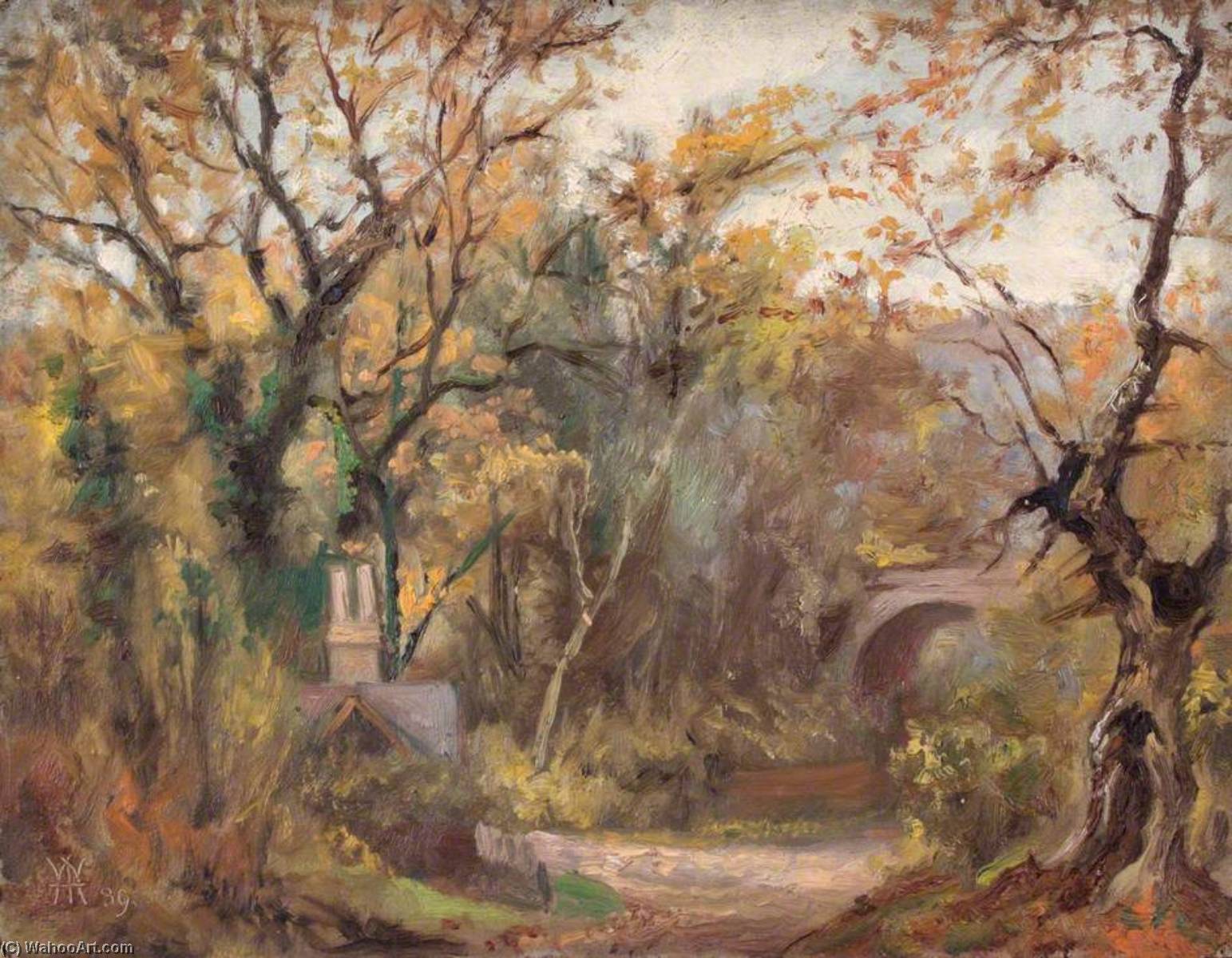 Wikioo.org - The Encyclopedia of Fine Arts - Painting, Artwork by William Henry Hope - Road to Purley Town, Surrey, 30 October 1889