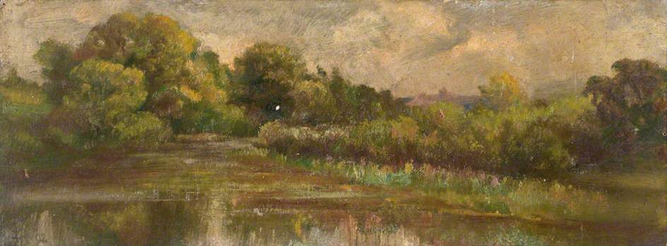 Wikioo.org - The Encyclopedia of Fine Arts - Painting, Artwork by William Henry Hope - New Pond, Merstham, Surrey