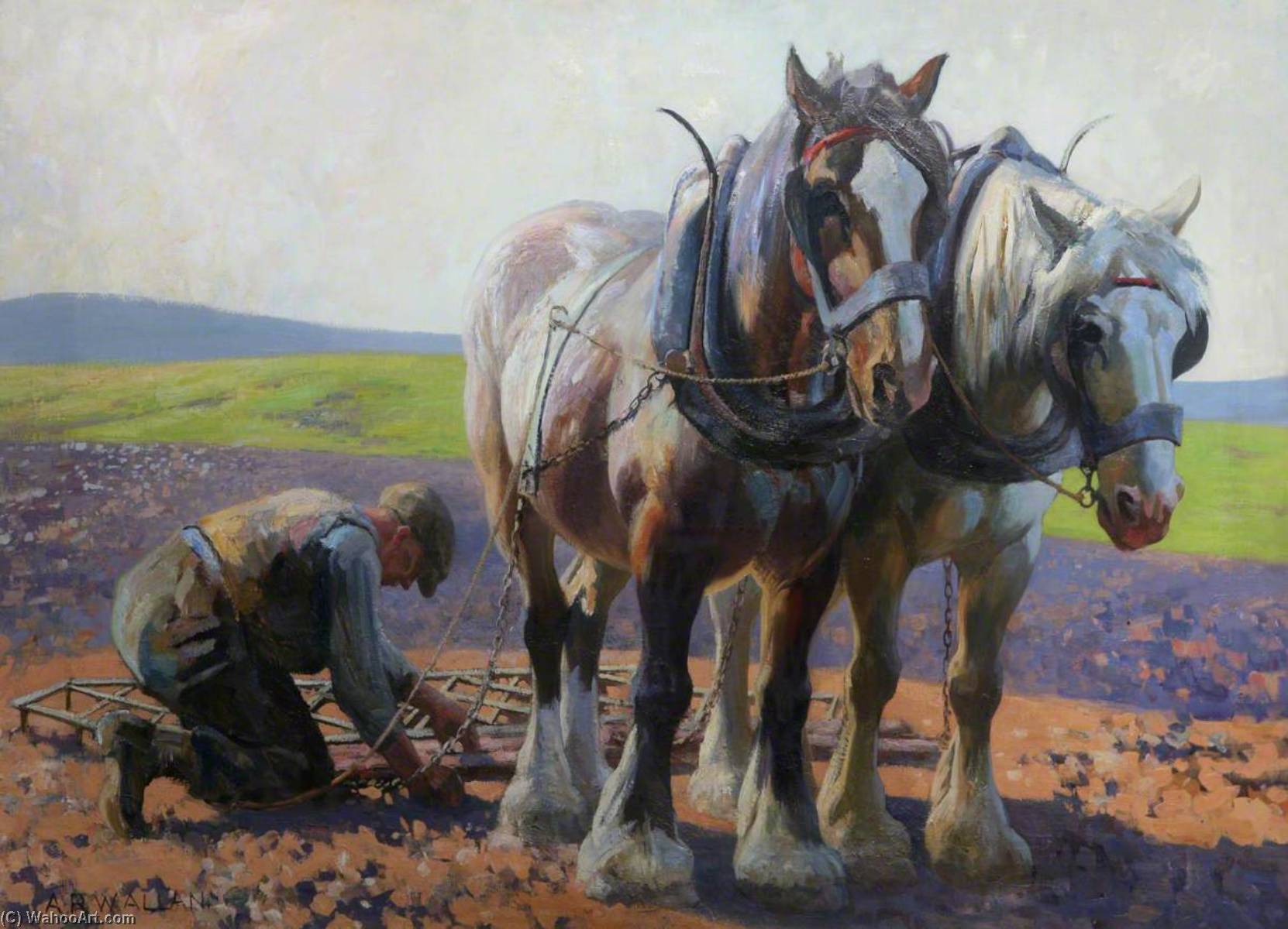 Wikioo.org - The Encyclopedia of Fine Arts - Painting, Artwork by Archibald Russell Watson Allan - The Land Workers