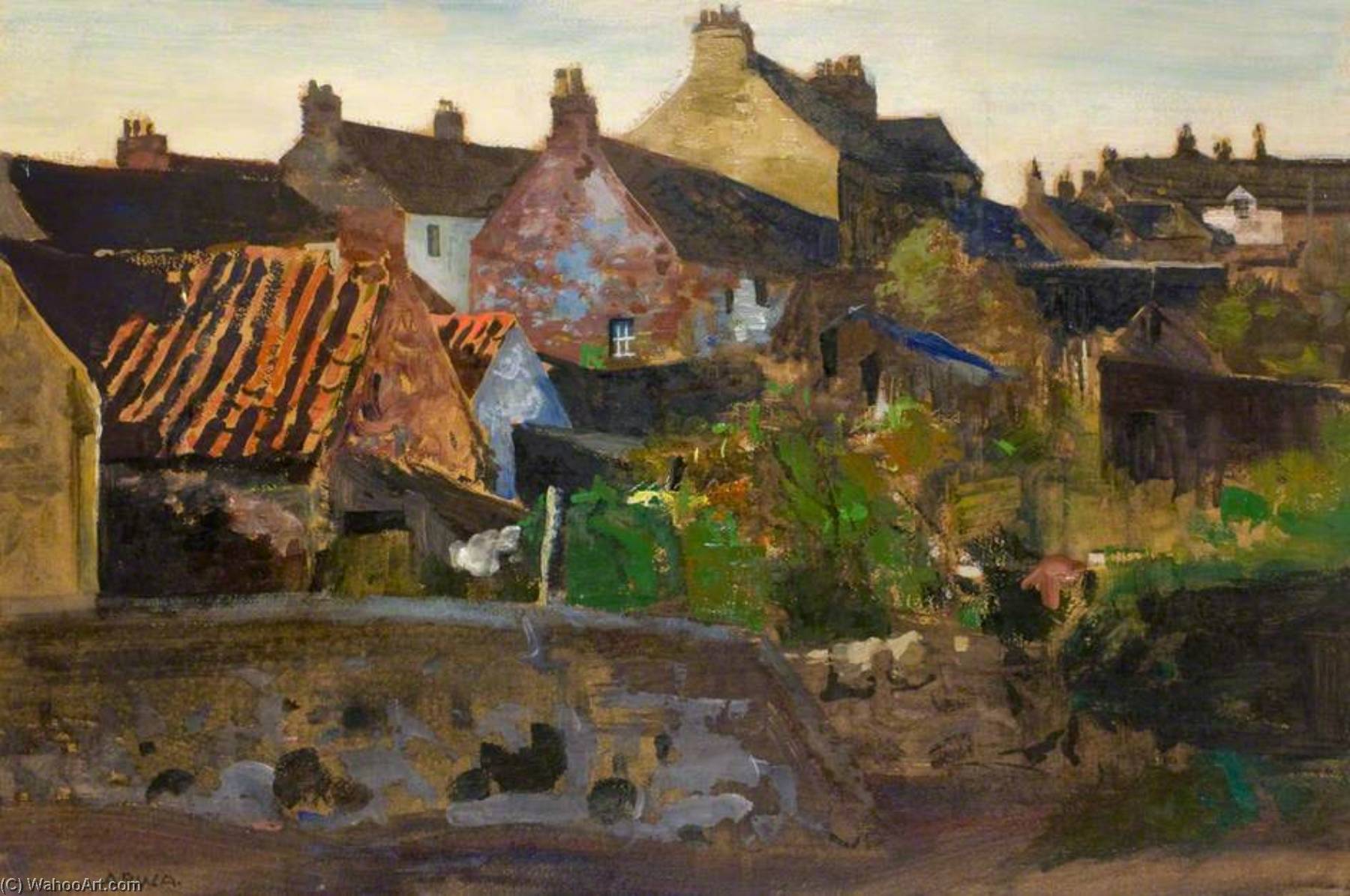 Wikioo.org - The Encyclopedia of Fine Arts - Painting, Artwork by Archibald Russell Watson Allan - A September Day in Gargunnock, Stirling