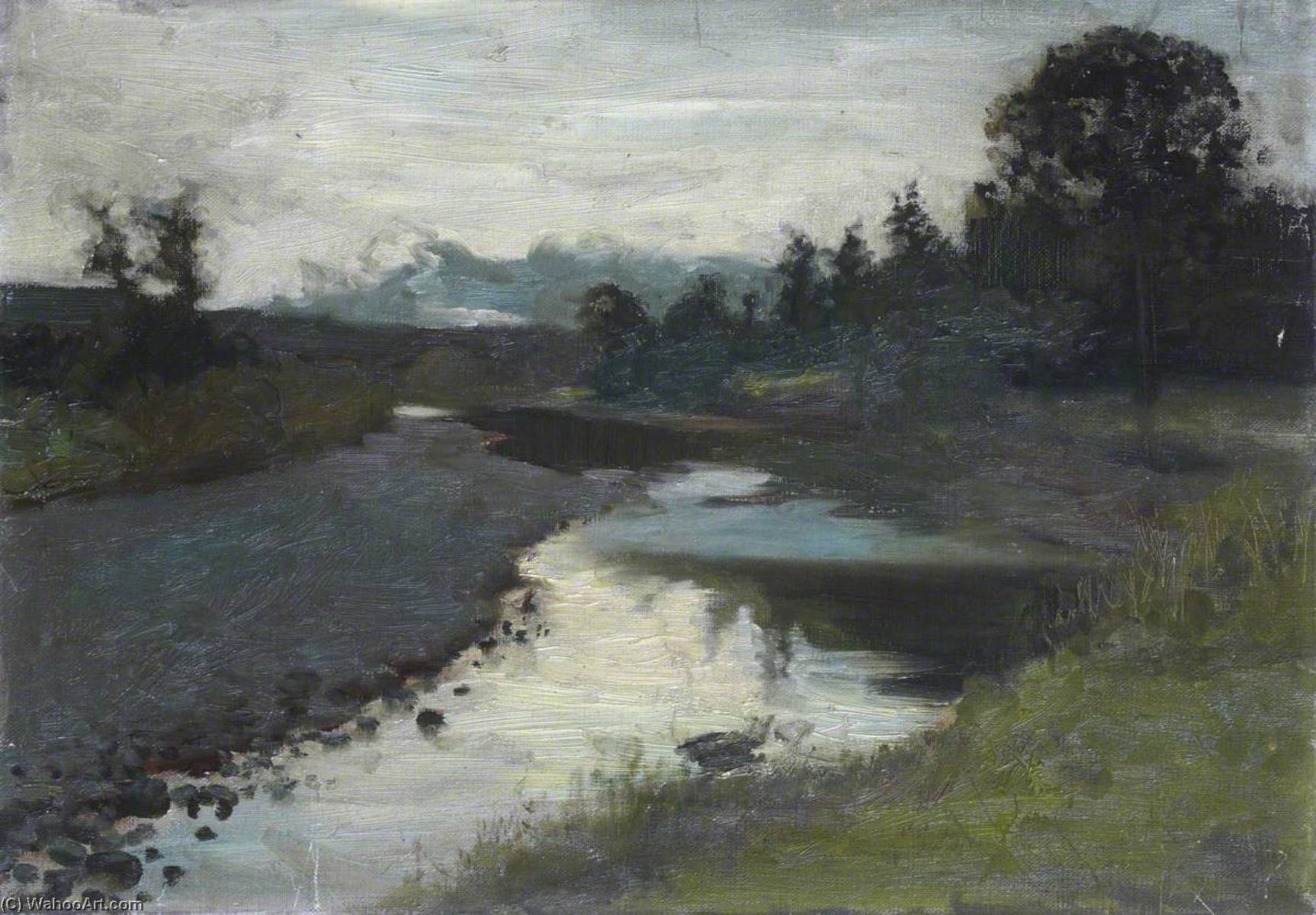 Wikioo.org - The Encyclopedia of Fine Arts - Painting, Artwork by Archibald Russell Watson Allan - The River Endrick Looking East